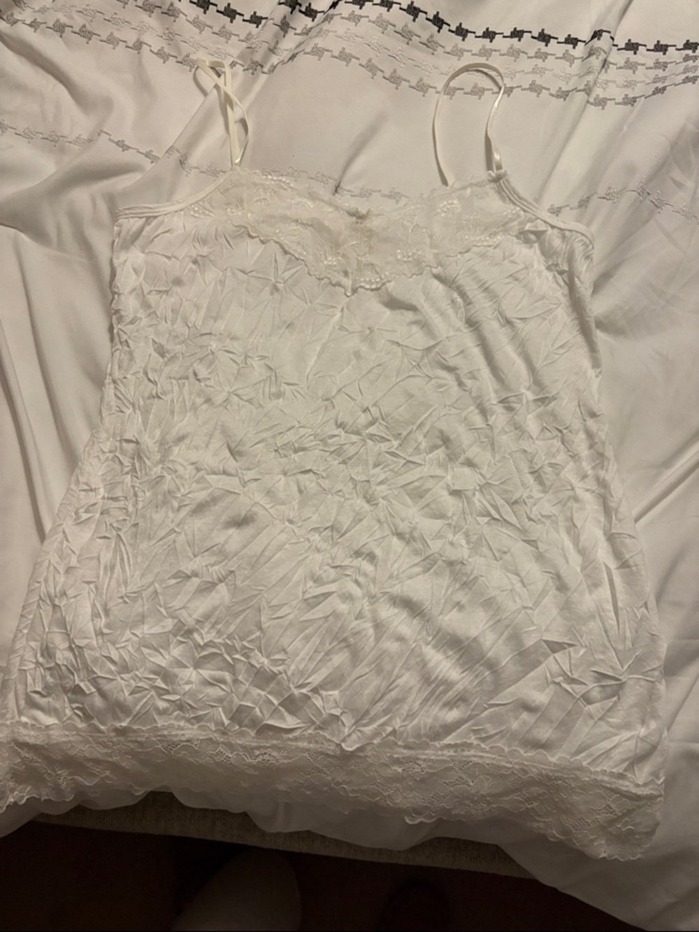 Maurices White Lace-Trim Camisole / tank top